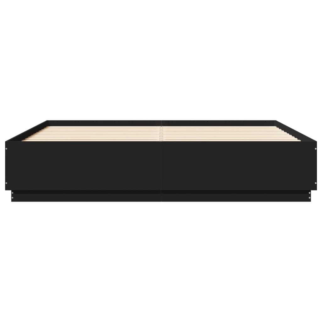 Bed Frame without Mattress Black 183x203 cm King Price