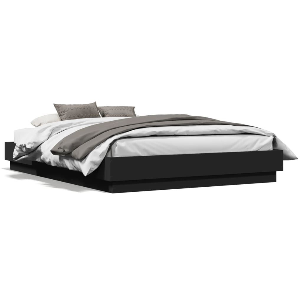Bed Frame with LED Lights Black 135x190 cm Price