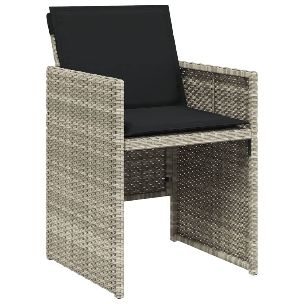 17 Piece Garden Dining Set with Cushions Light Grey Poly Rattan Price