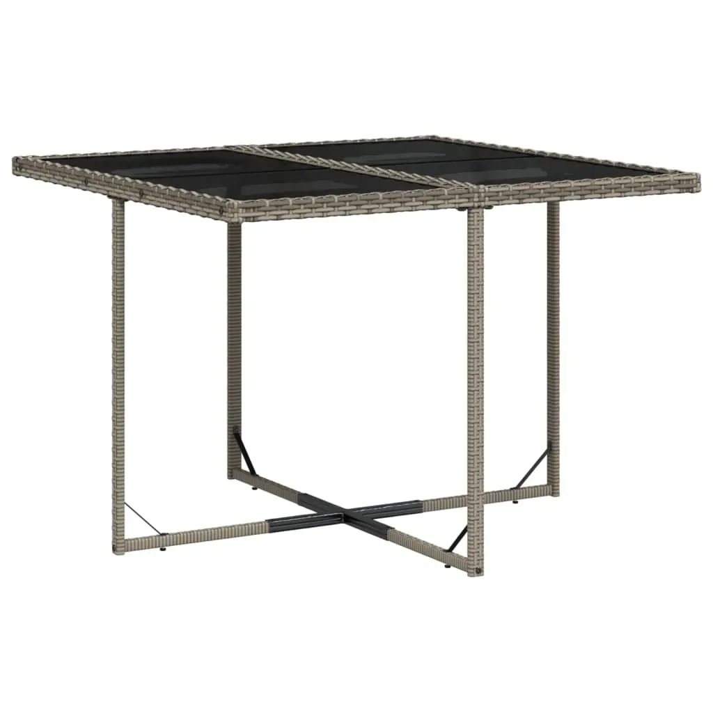 7 Piece Garden Dining Set with Cushions Grey Poly Rattan Price