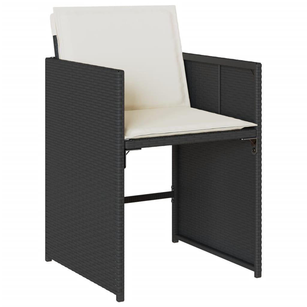 11 Piece Garden Dining Set with Cushions Black Poly Rattan Price