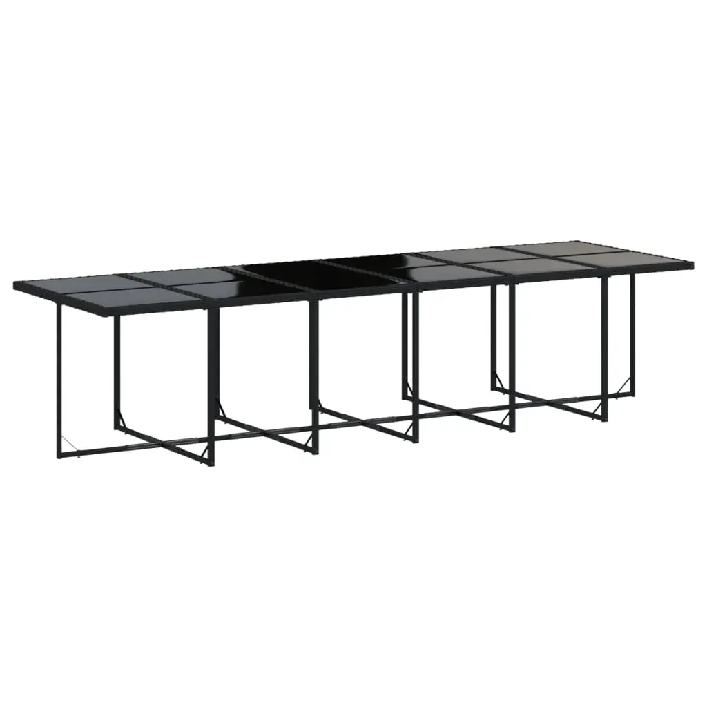 13 Piece Garden Dining Set with Cushions Black Poly Rattan Price