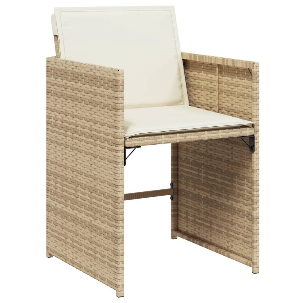 9 Piece Garden Dining Set with Cushions Beige Poly Rattan Price