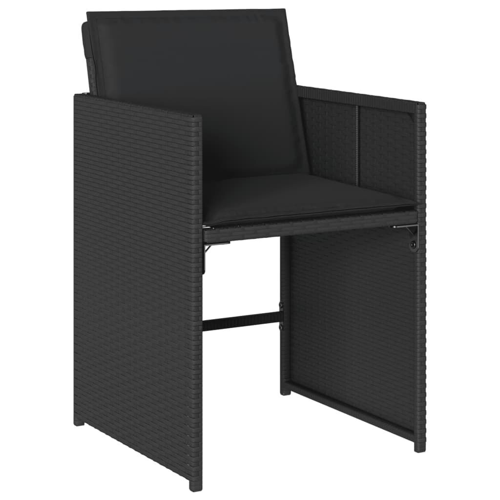 11 Piece Garden Dining Set with Cushions Black Poly Rattan Price