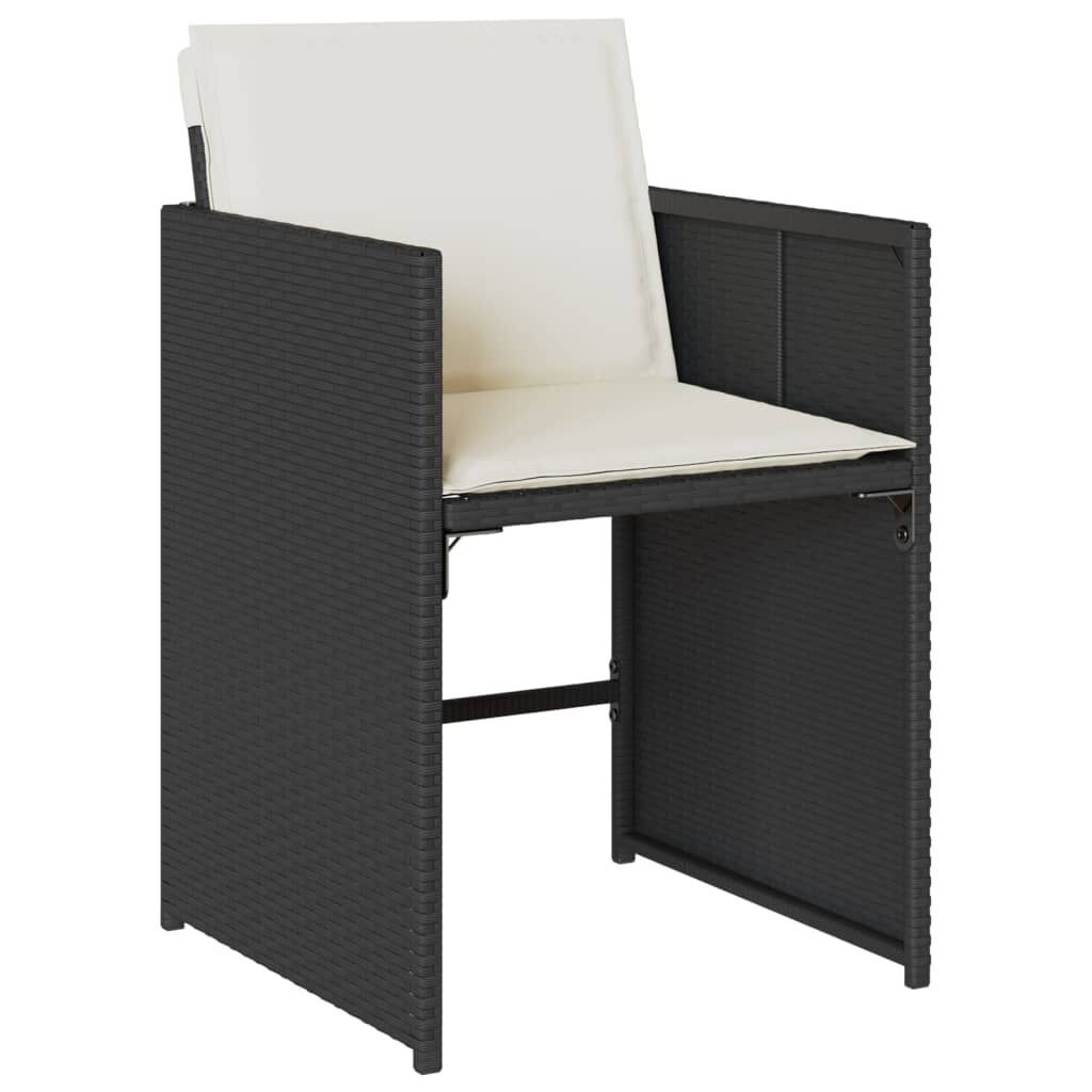 11 Piece Garden Dining Set with Cushions Black Poly Rattan Price