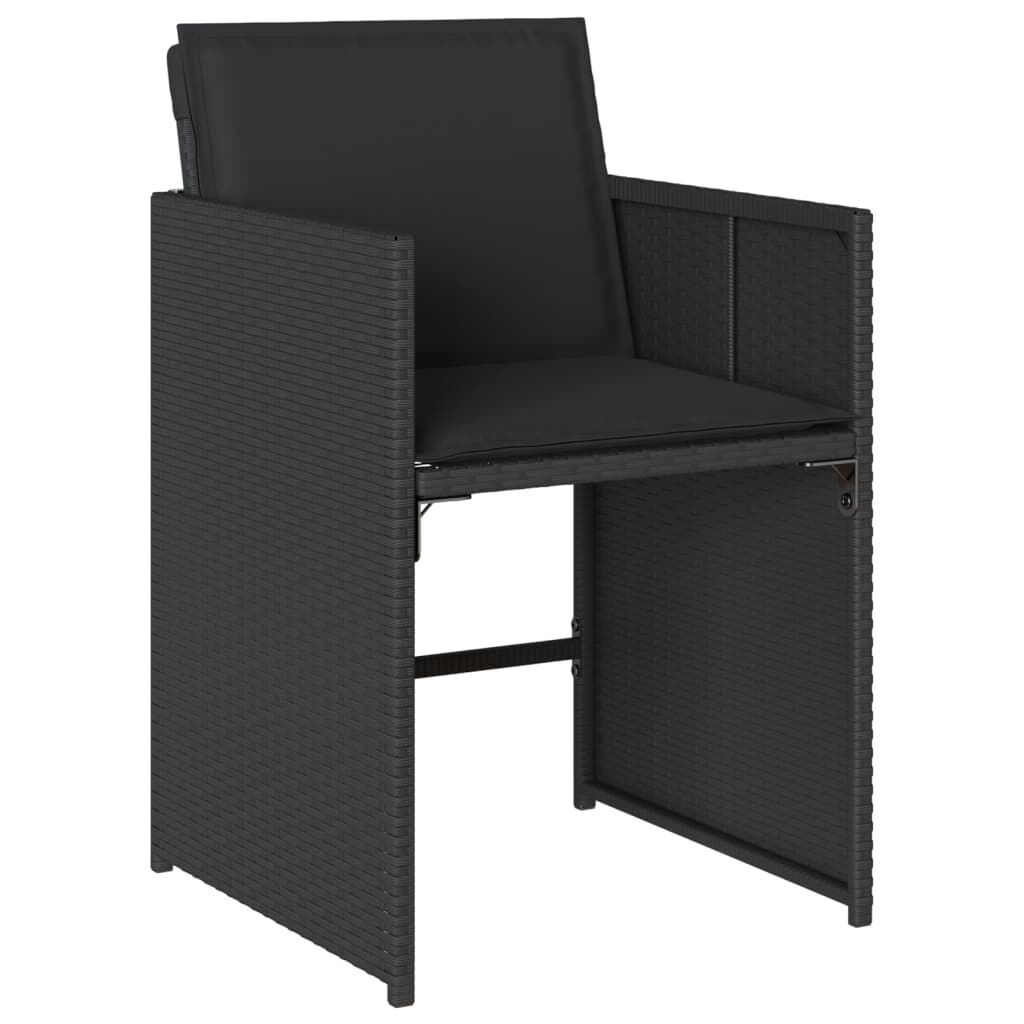 13 Piece Garden Dining Set with Cushions Black Poly Rattan Price