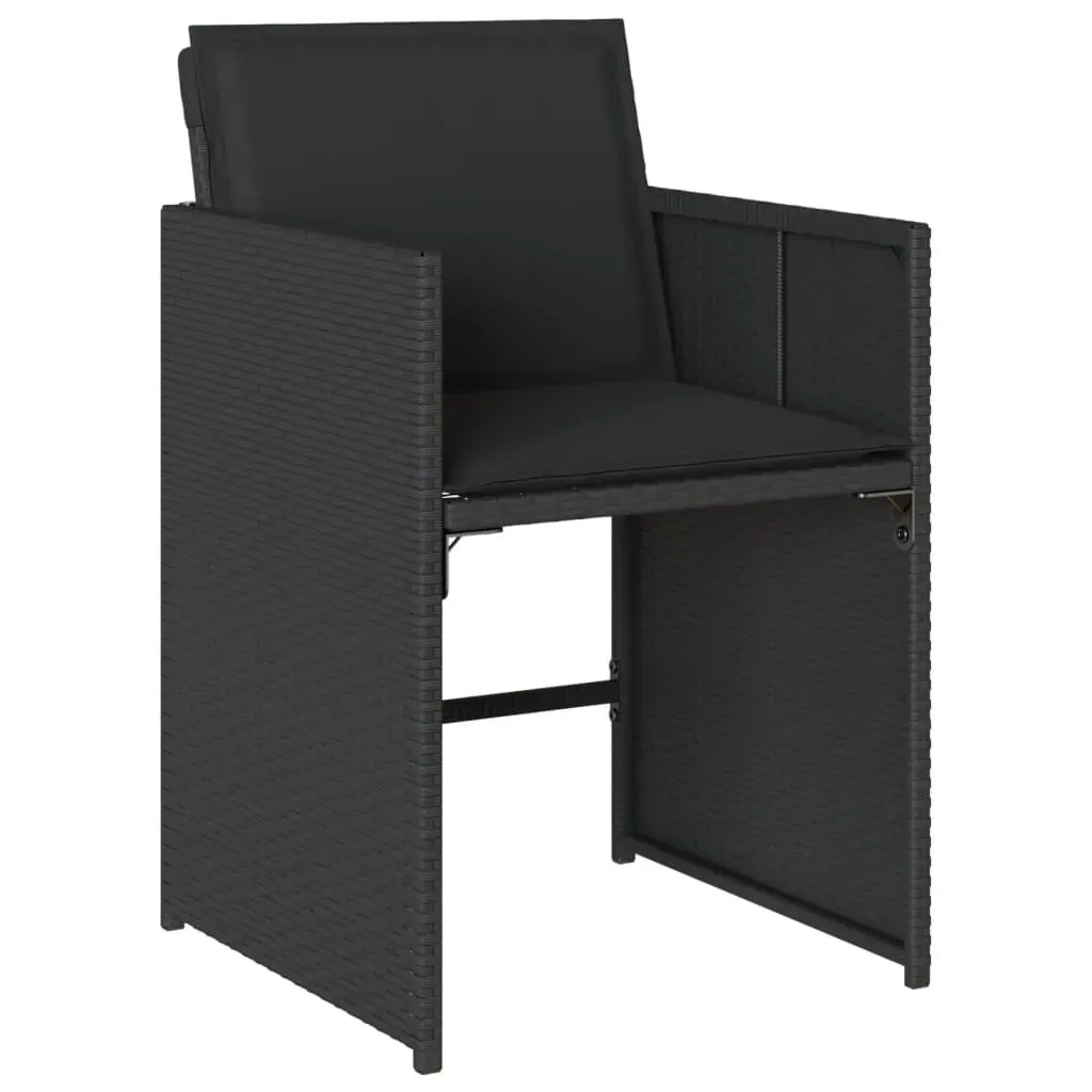 15 Piece Garden Dining Set with Cushions Black Poly Rattan Price