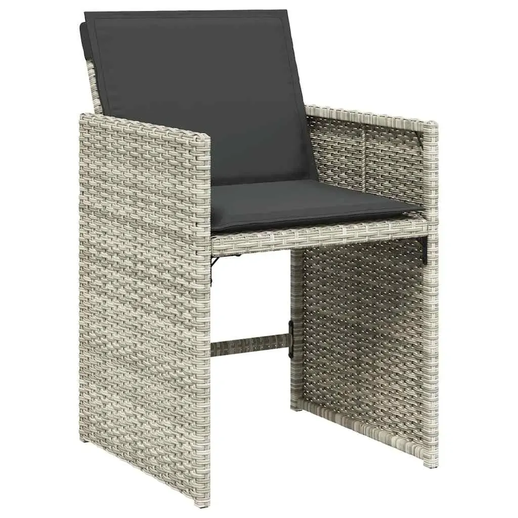 13 Piece Garden Dining Set with Cushions Light Grey Poly Rattan Price