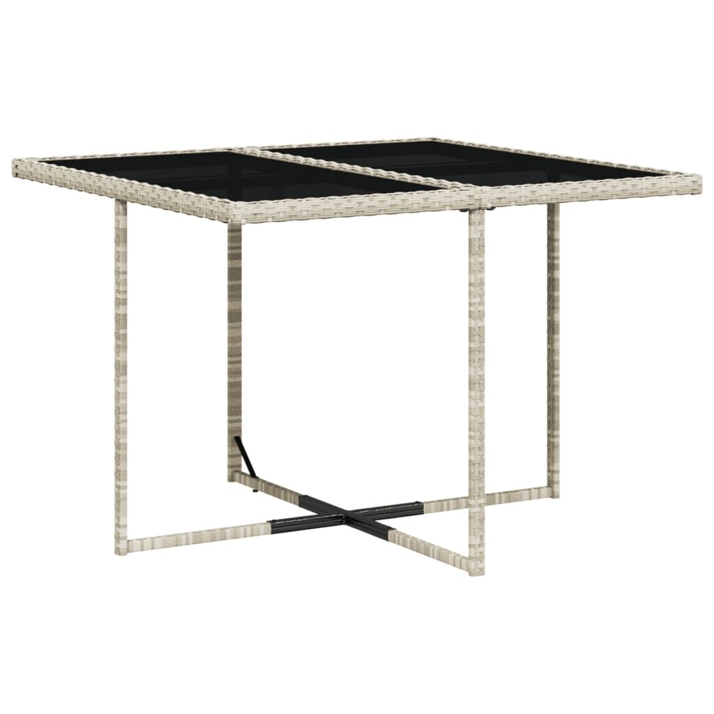 5 Piece Garden Dining Set with Cushions Light Grey Poly Rattan Price