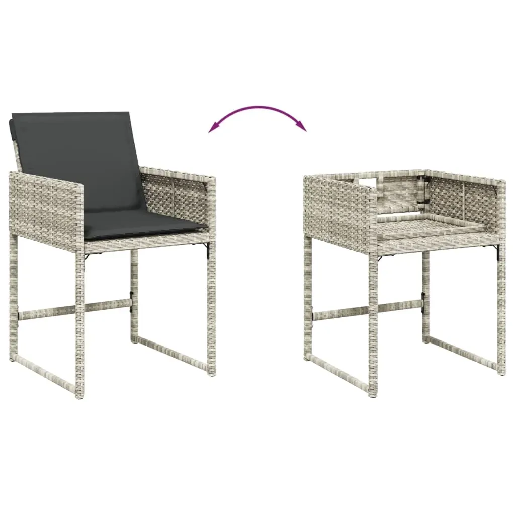 11 Piece Garden Dining Set with Cushions Light Grey Poly Rattan Price