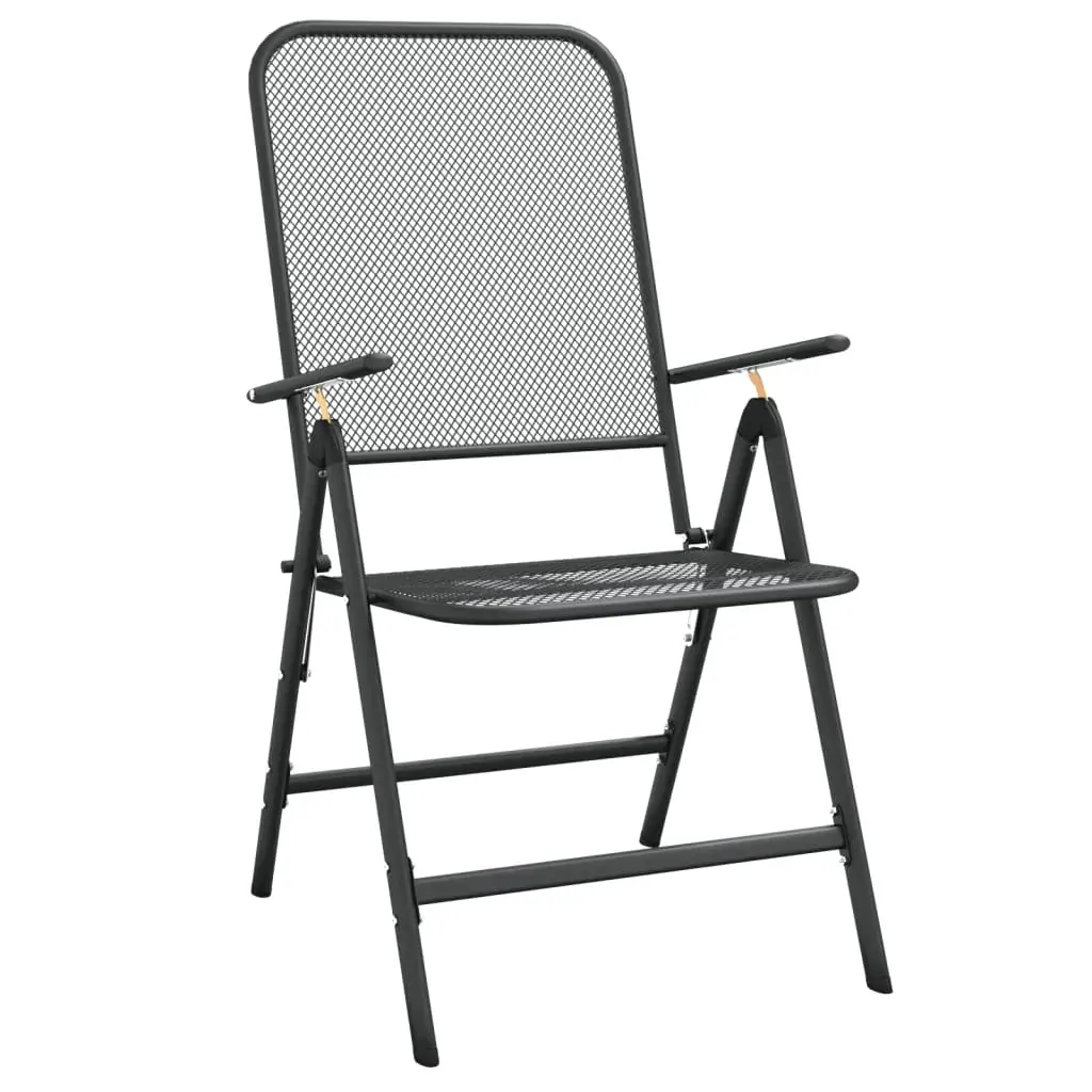 3 Piece Garden Dining Set Anthracite Metal Mesh Price