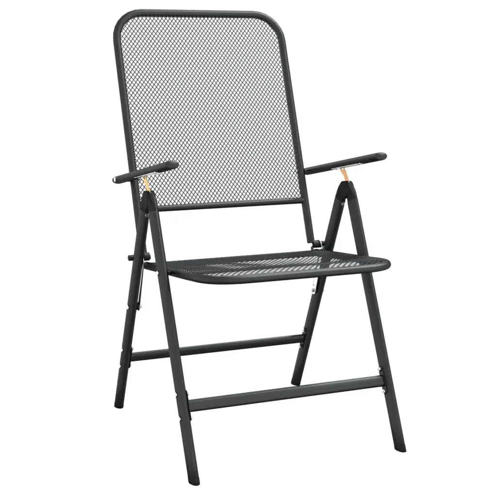 5 Piece Garden Dining Set Anthracite Metal Mesh Price