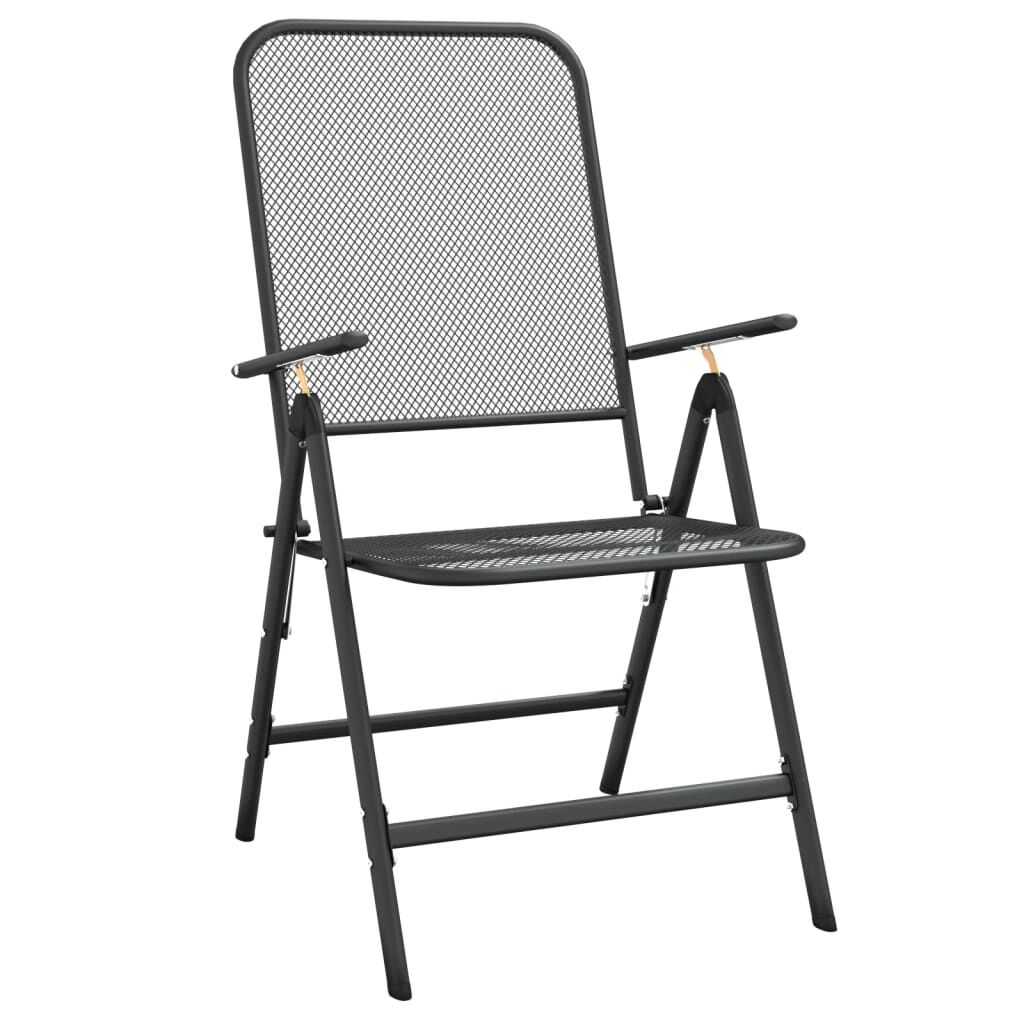 7 Piece Garden Dining Set Anthracite Metal Mesh Price