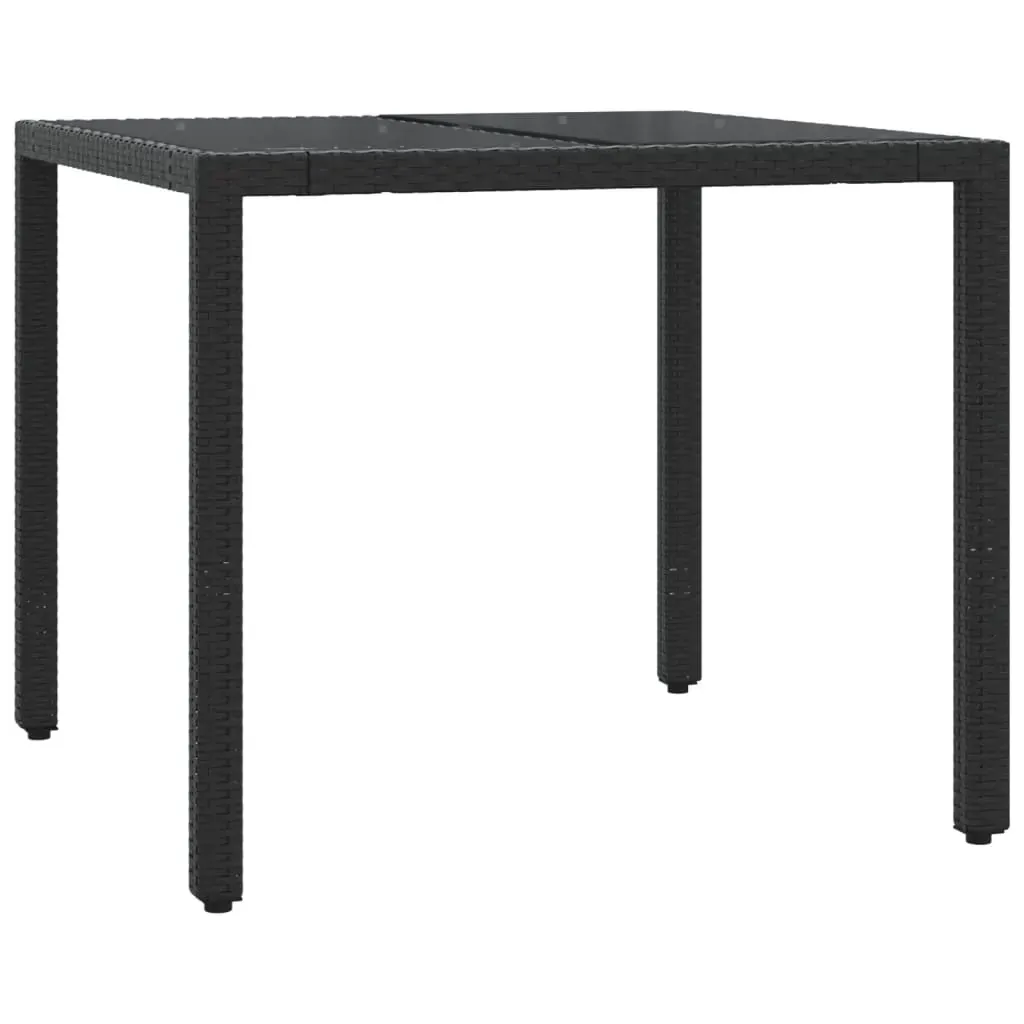 3 Piece Garden Dining Set with Cushions Black Poly Rattan Price