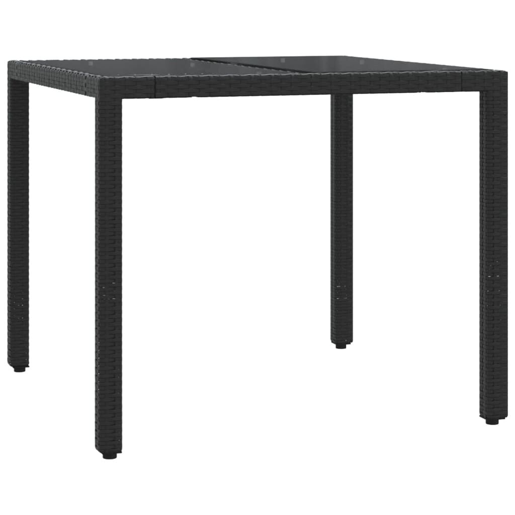 5 Piece Garden Dining Set with Cushions Black Poly Rattan Price