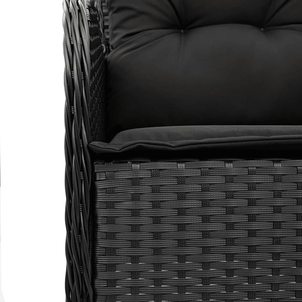 5 Piece Garden Dining Set with Cushions Black Poly Rattan Price