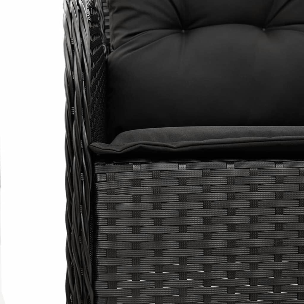 5 Piece Garden Dining Set with Cushions Black Poly Rattan Price