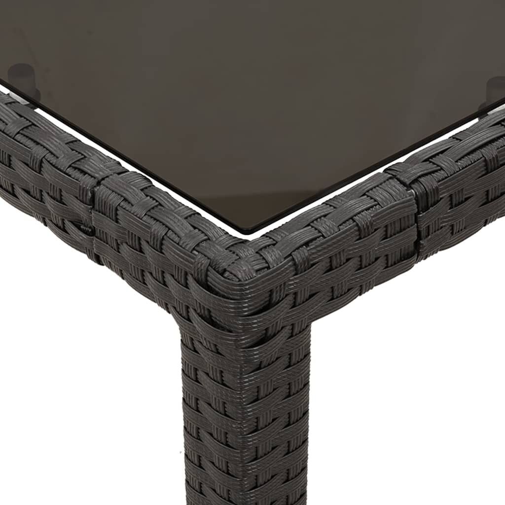 7 Piece Garden Dining Set with Cushions Black Poly Rattan Price