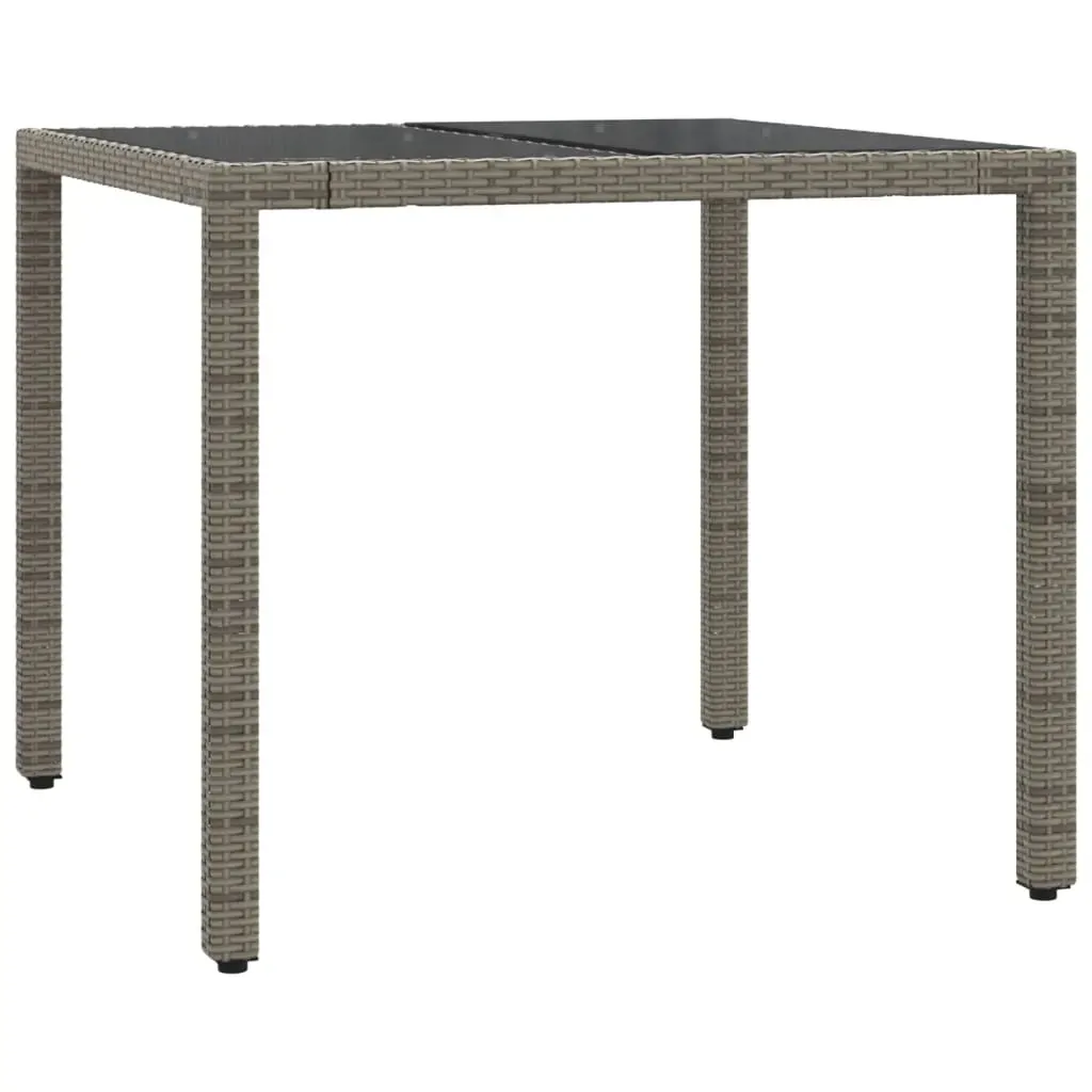 5 Piece Garden Dining Set with Cushions Grey Poly Rattan Price