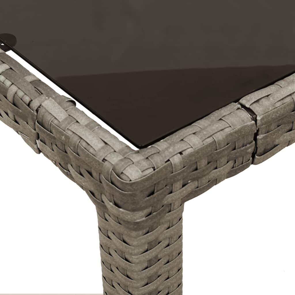 7 Piece Garden Dining Set with Cushions Grey Poly Rattan Price
