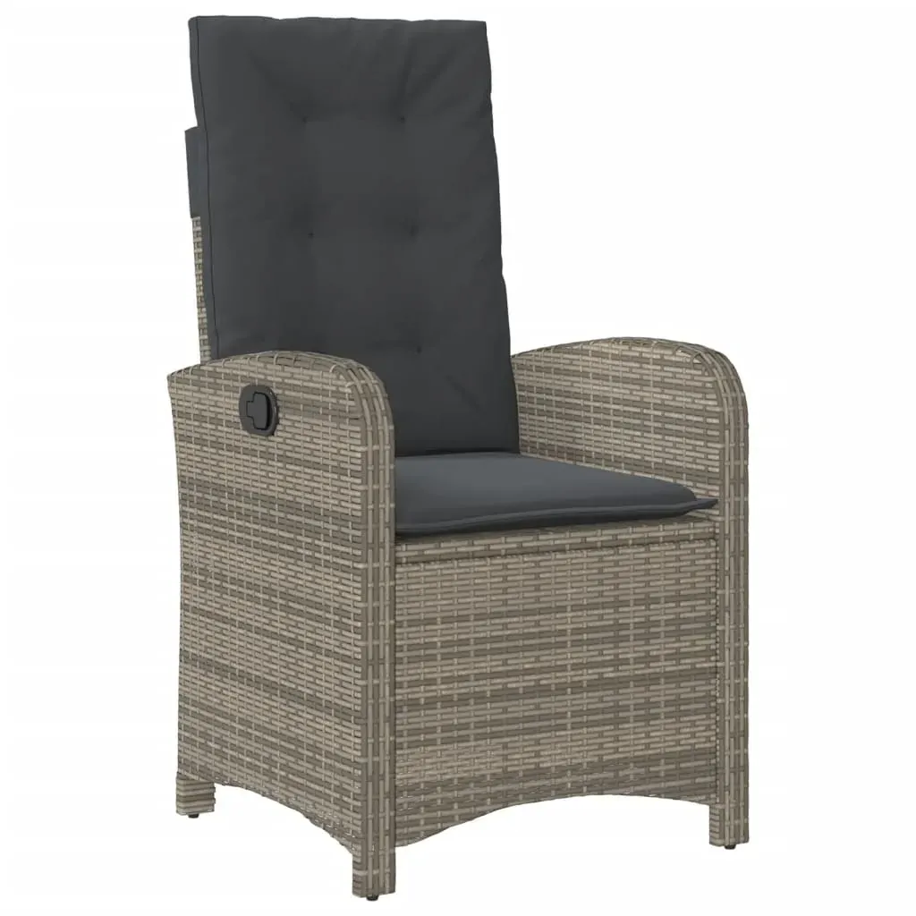 5 Piece Garden Dining Set with Cushions Grey Poly Rattan Price