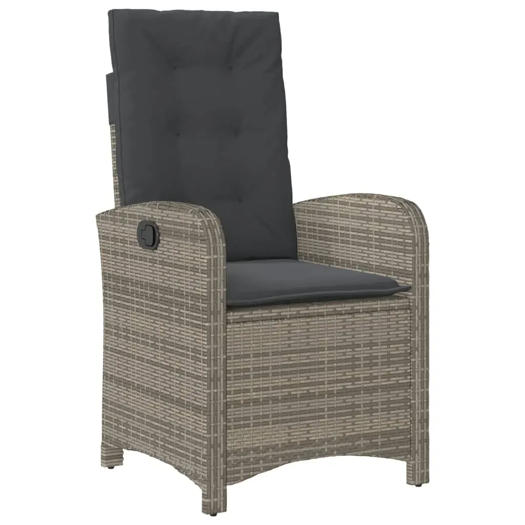 5 Piece Garden Dining Set with Cushions Grey Poly Rattan Price