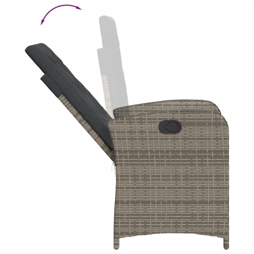7 Piece Garden Dining Set with Cushions Grey Poly Rattan Price