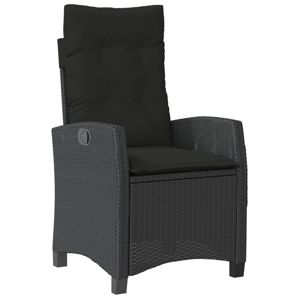 5 Piece Garden Dining Set with Cushions Black Poly Rattan Price