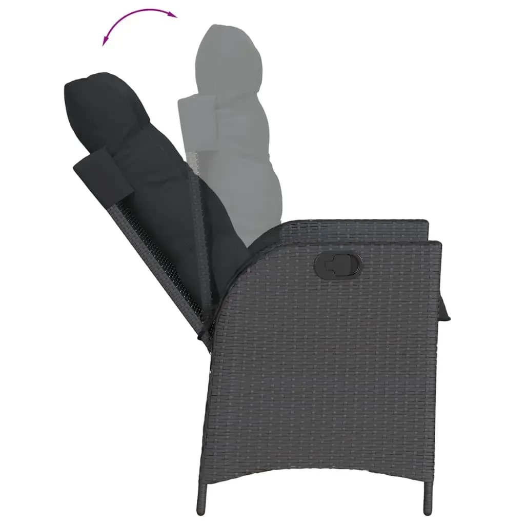 5 Piece Garden Dining Set with Cushions Black Poly Rattan Price