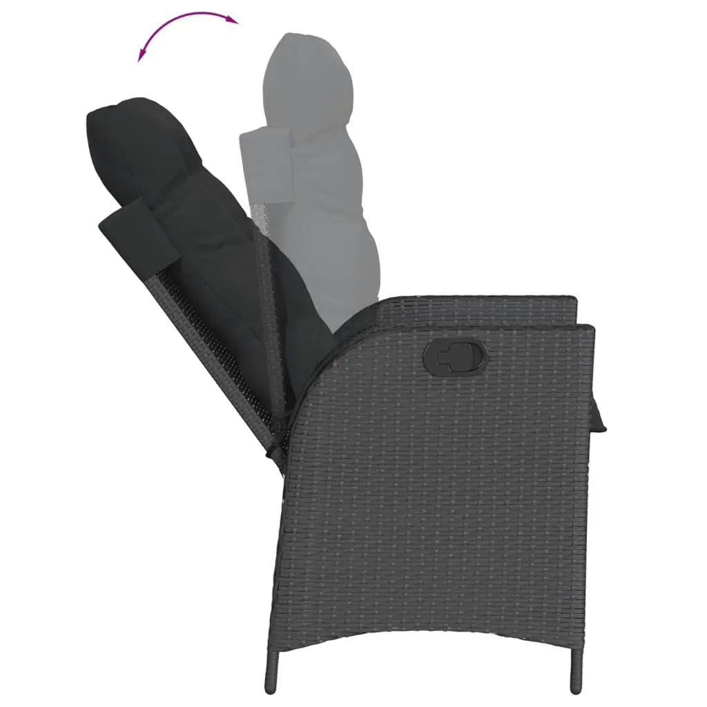 5 Piece Garden Dining Set with Cushions Black Poly Rattan Price