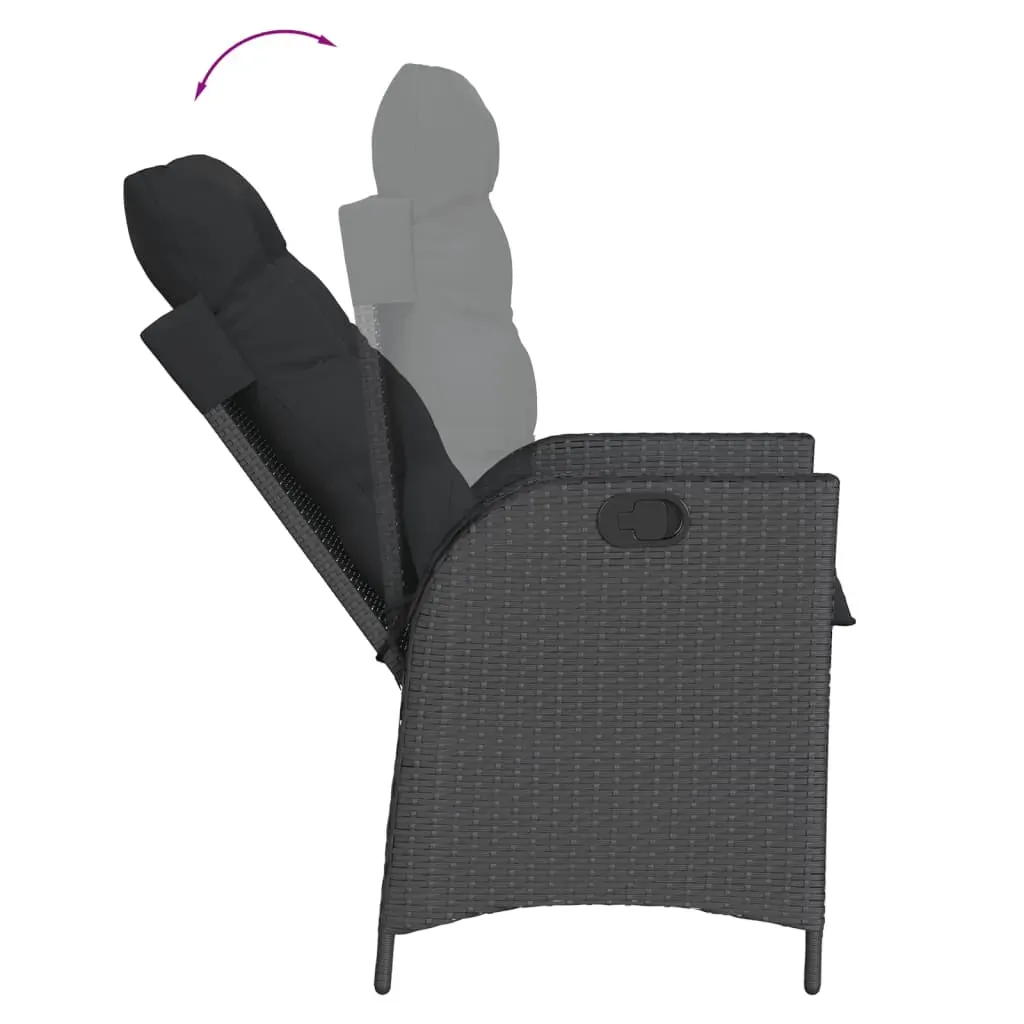 9 Piece Garden Dining Set with Cushions Black Poly Rattan Price