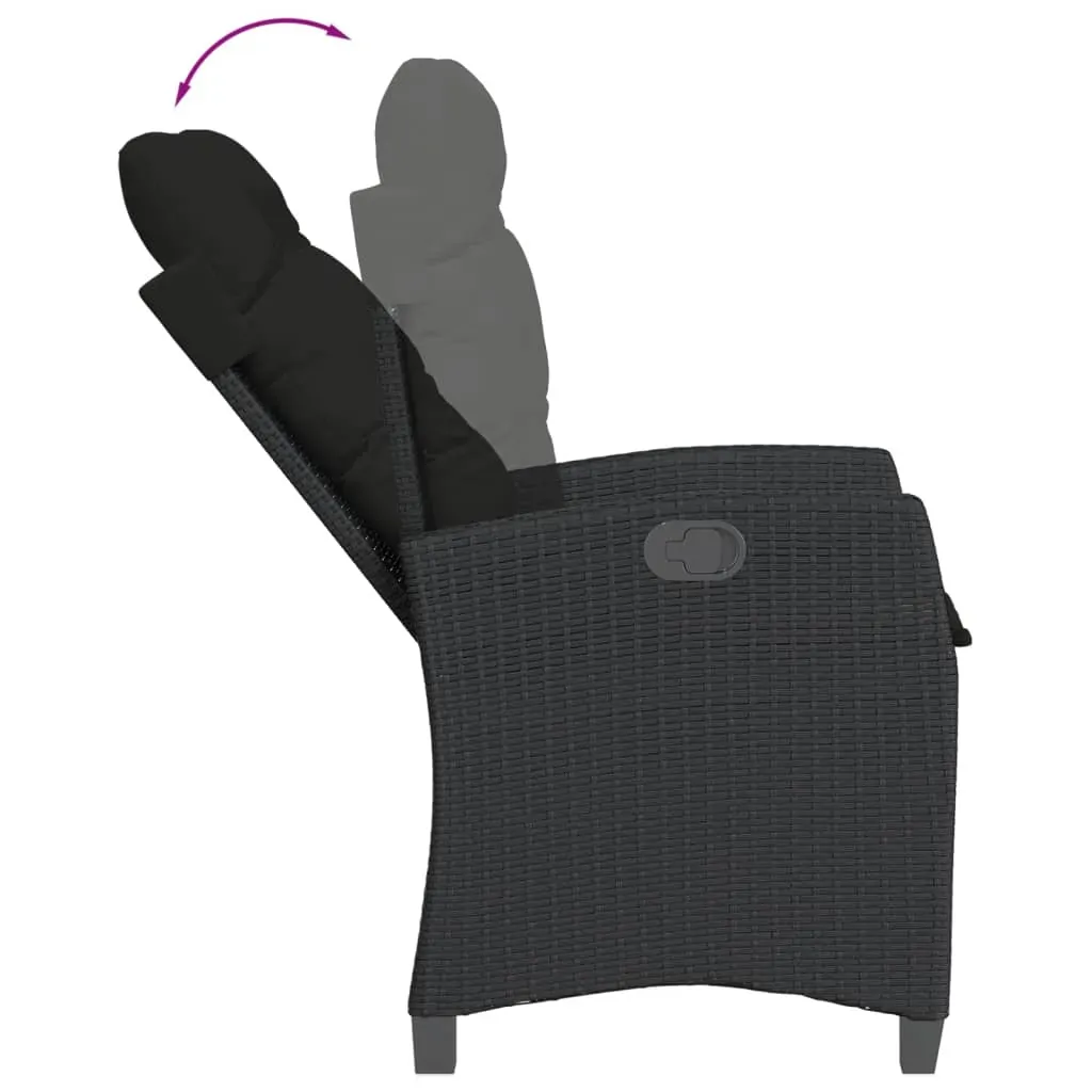 5 Piece Garden Dining Set with Cushions Black Poly Rattan Price
