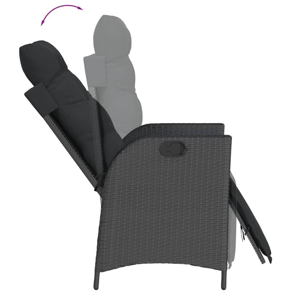5 Piece Garden Dining Set with Cushions Black Poly Rattan Price