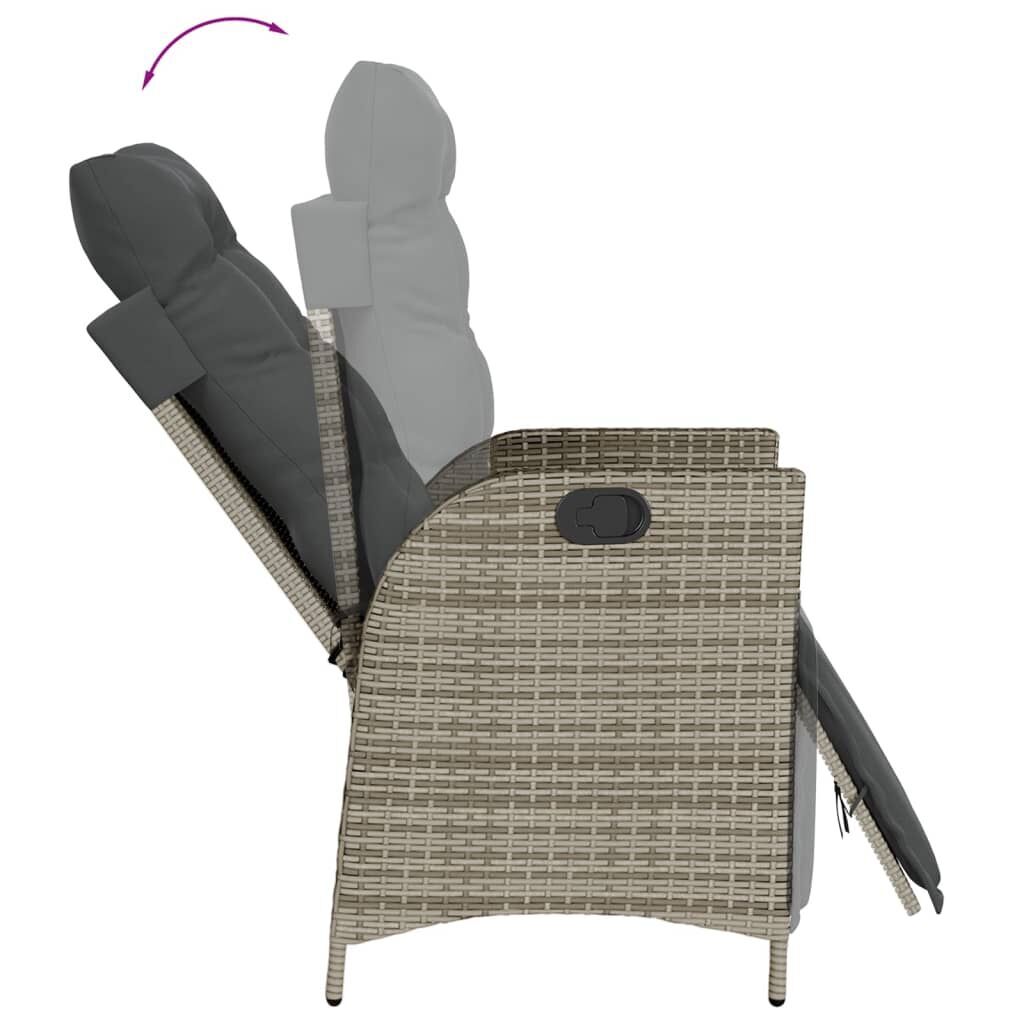 3 Piece Garden Dining Set with Cushions Grey Poly Rattan Price