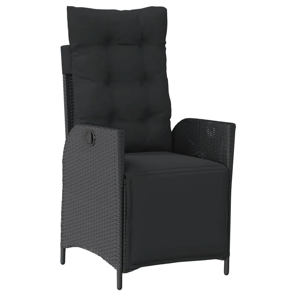 5 Piece Garden Dining Set with Cushions Black Poly Rattan Price