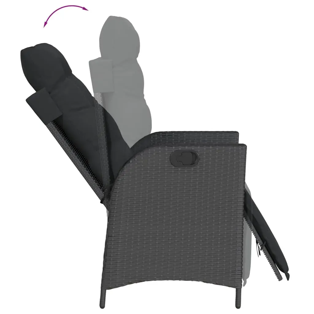 5 Piece Garden Dining Set with Cushions Black Poly Rattan Price
