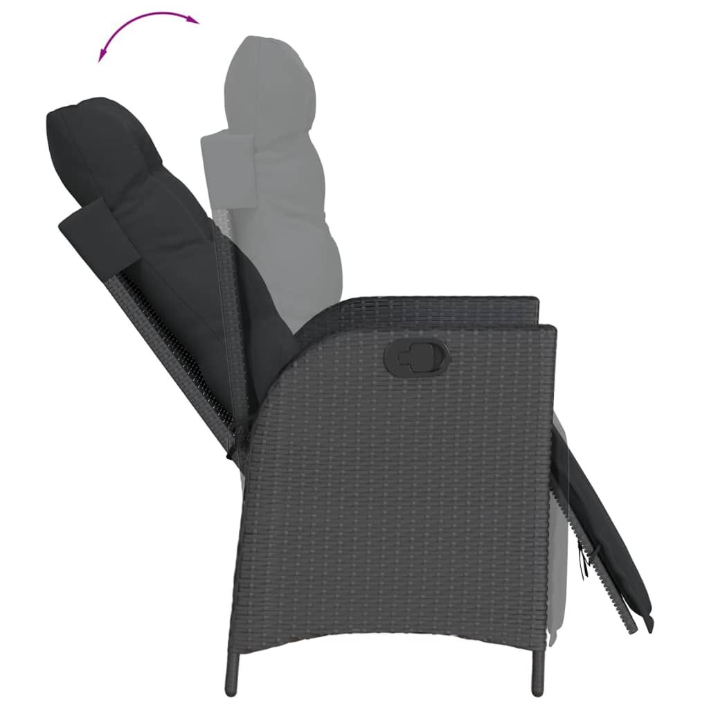 7 Piece Garden Dining Set with Cushions Black Poly Rattan Price
