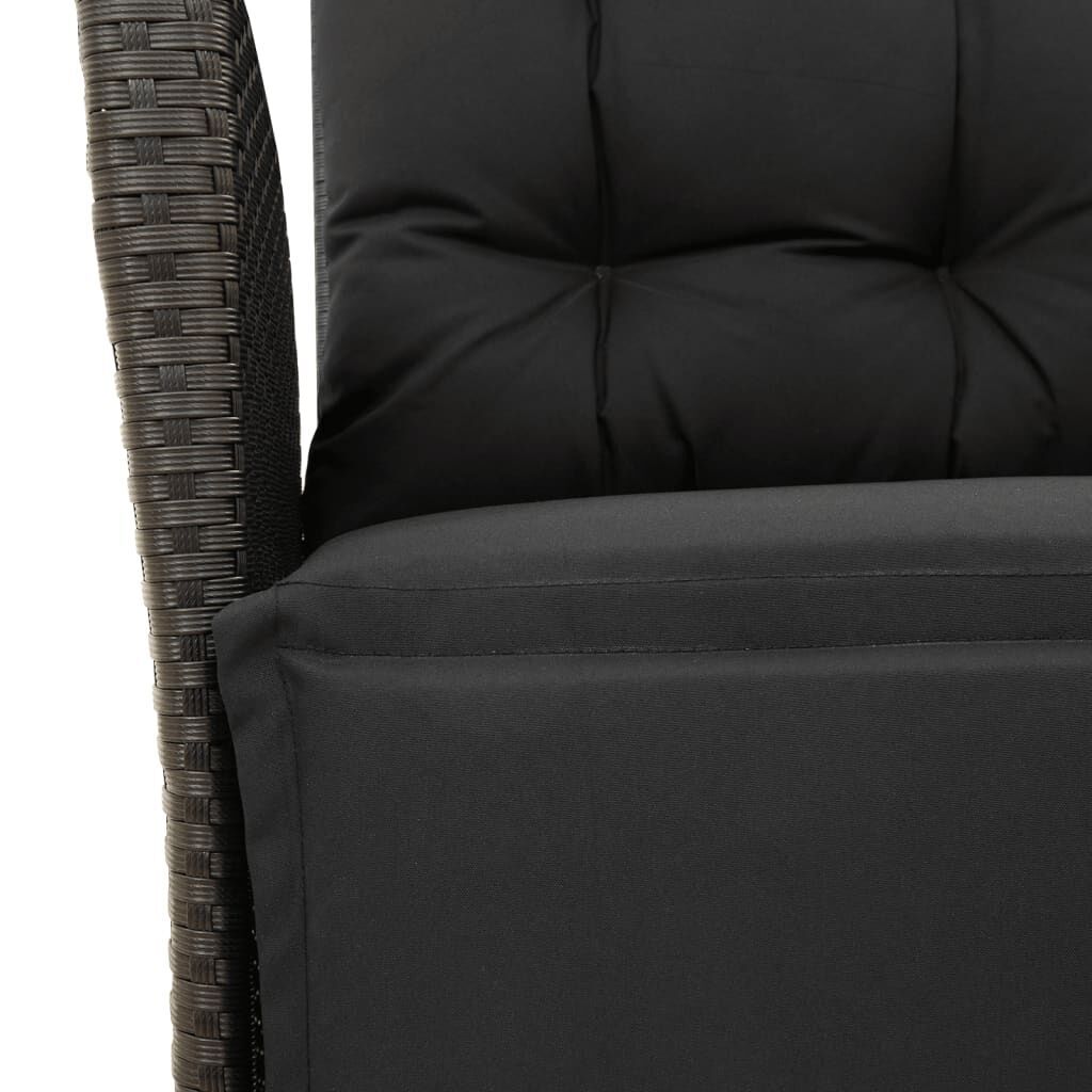 3 Piece Garden Dining Set with Cushions Black Poly Rattan Price