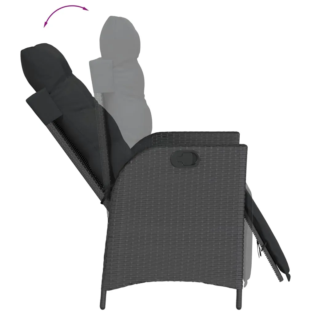 5 Piece Garden Dining Set with Cushions Black Poly Rattan Price