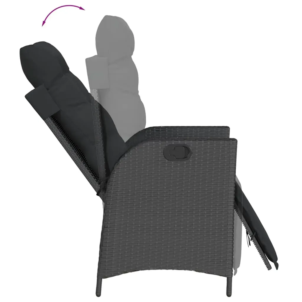 5 Piece Garden Dining Set with Cushions Black Poly Rattan Price