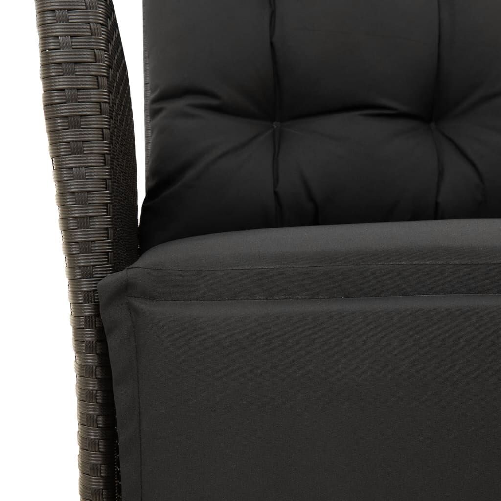7 Piece Garden Dining Set with Cushions Black Poly Rattan Price