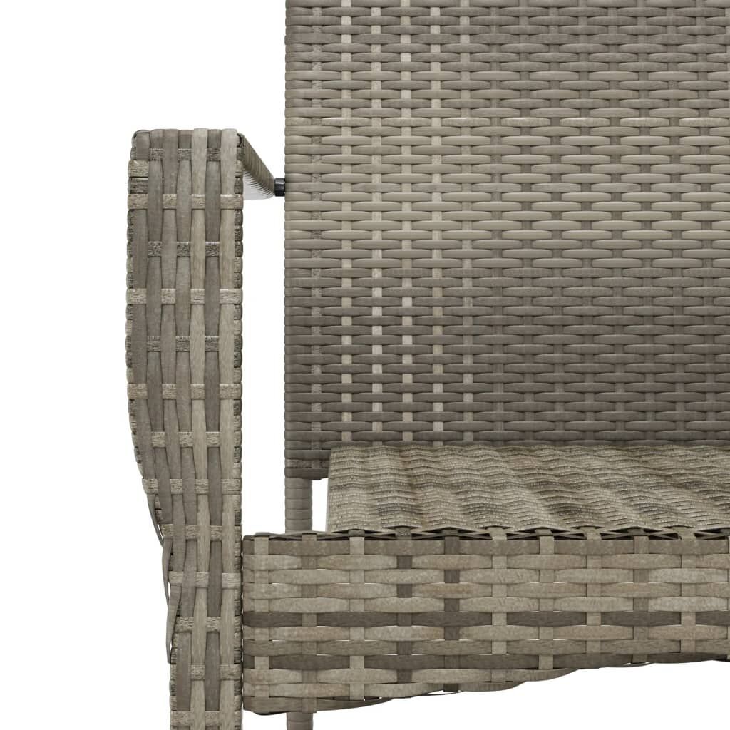 7 Piece Garden Dining Set with Cushions Grey Poly Rattan Price
