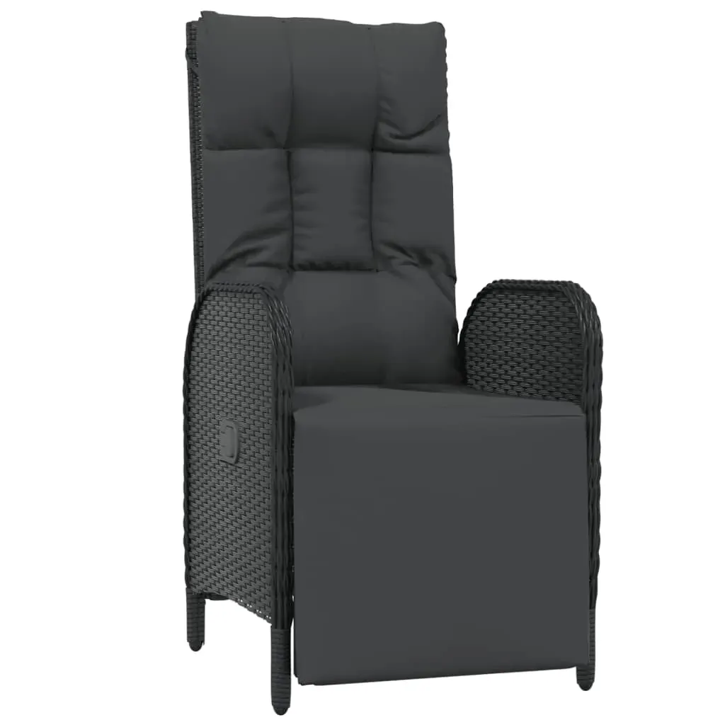 9 Piece Garden Dining Set with Cushions Black Poly Rattan Price