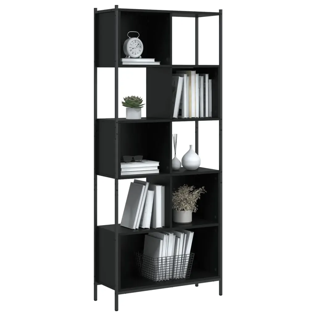 Bookcase Black 72x28x172 cm Engineered Wood Price