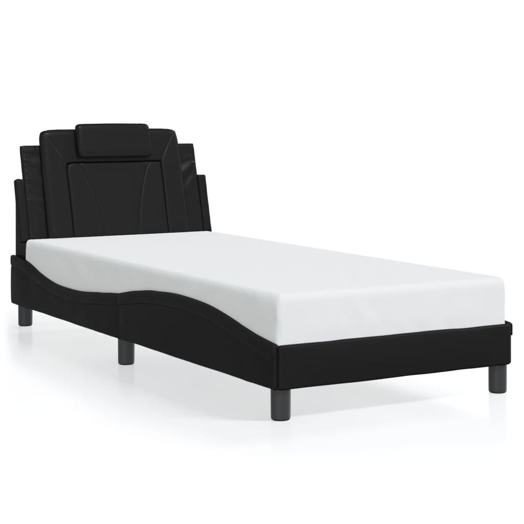 Bed Frame with LED without Mattress Black 90x190 cm Price