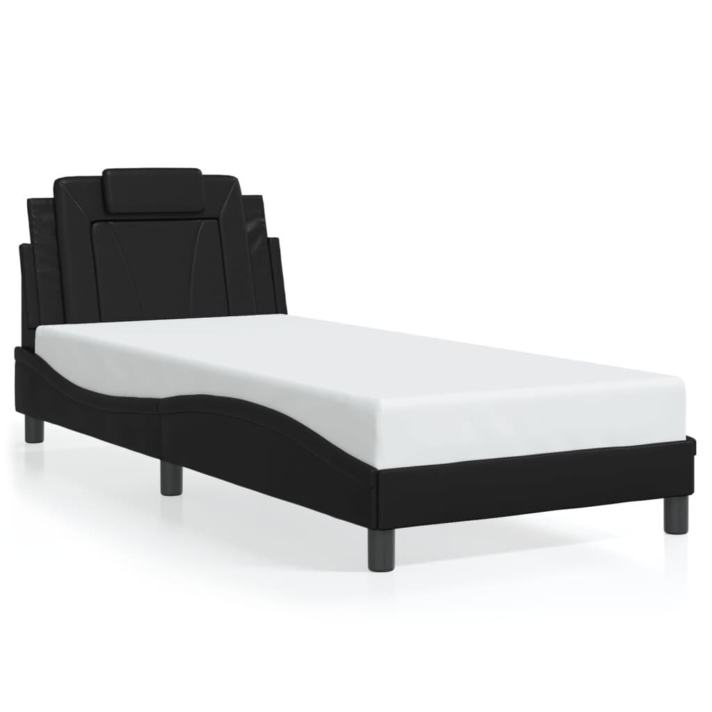 Bed Frame with LED without Mattress Black 90x190 cm Price