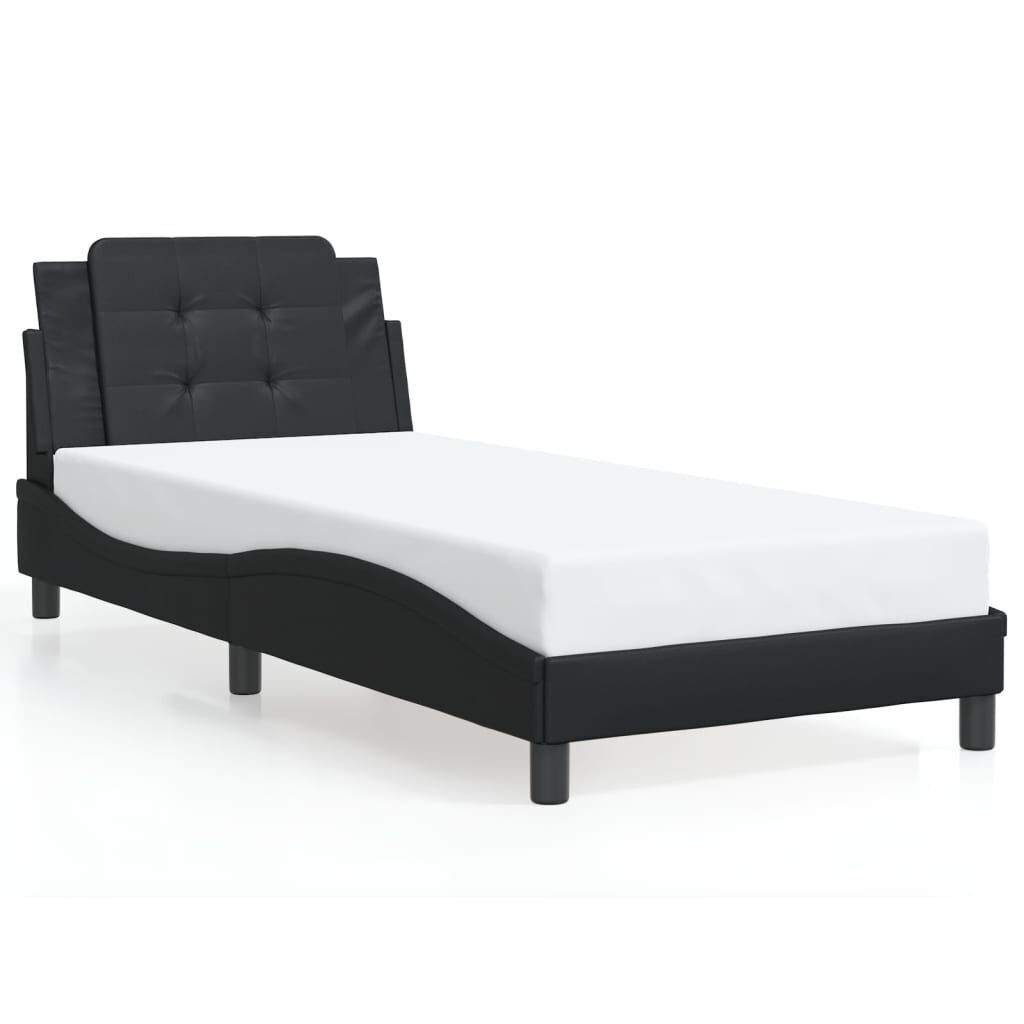 Bed Frame with LED without Mattress Black 90x190 cm Price