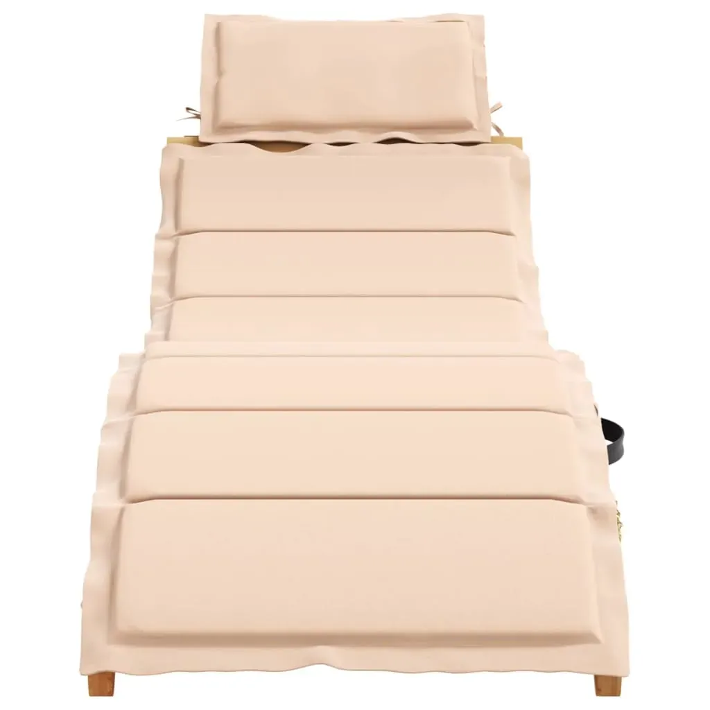 Sun Loungers with Cushions 2 pcs Beige Solid Wood Acacia Price