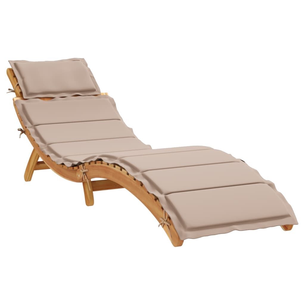Sun Loungers with Cushions 2 pcs Taupe Solid Wood Acacia Price