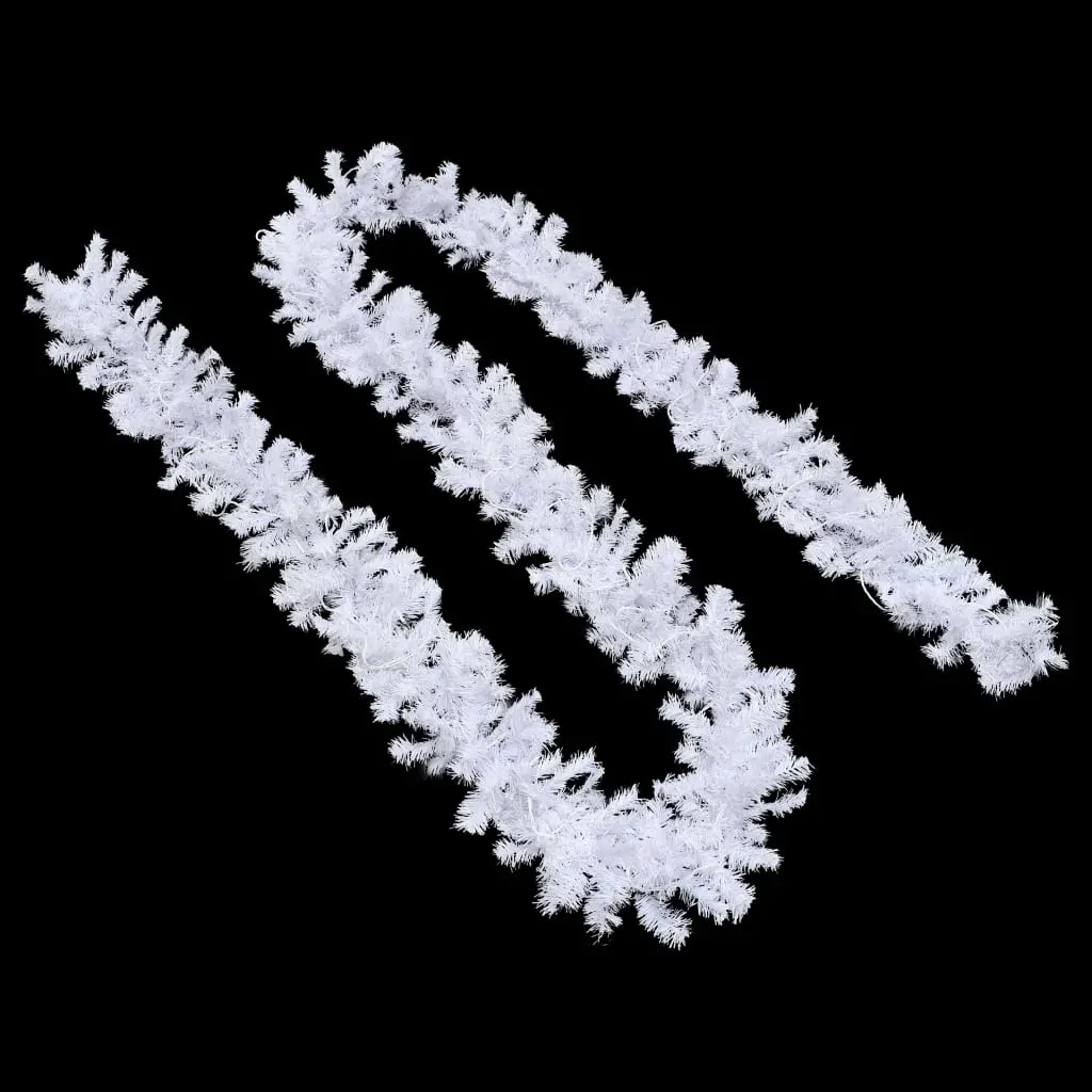 Christmas Garland with LED Lights White 5 m PVC Price